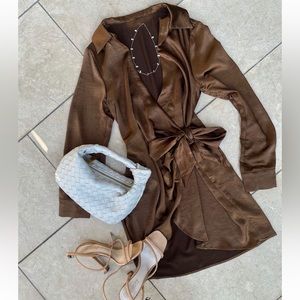 Starlow Satin Wrap Dress